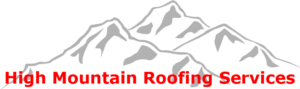 illustration of mountains with company name High Mountain Roofing